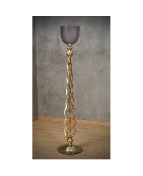 MidCentury Murano Glass and Brass Floor Lamp, 1970