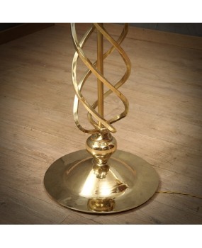MidCentury Murano Glass and Brass Floor Lamp, 1970