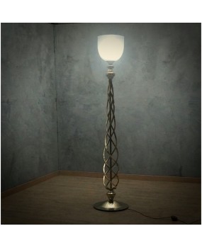 MidCentury Murano Glass and Brass Floor Lamp, 1970