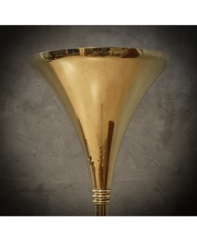 MidCentury Round Brass Italian Manufacturing Floor Lamp, 1980