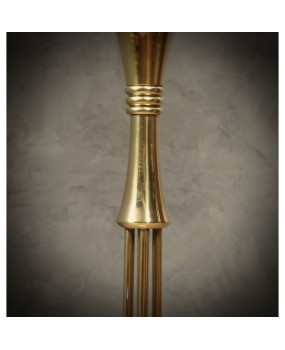 MidCentury Round Brass Italian Manufacturing Floor Lamp, 1980