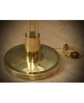 MidCentury Round Brass Italian Manufacturing Floor Lamp, 1980