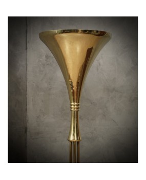 MidCentury Round Brass Italian Manufacturing Floor Lamp, 1980