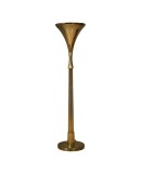 MidCentury Round Brass Italian Manufacturing Floor Lamp, 1980 MidCentury Round Brass Italian Manufacturing Floor Lamp, 1980