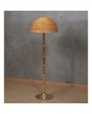 MidCentury Brass and Bamboo Floor Lamp, 1990 MidCentury Brass and Bamboo Floor Lamp, 1990