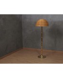 MidCentury Brass and Bamboo Floor Lamp, 1990 MidCentury Brass and Bamboo Floor Lamp, 1990