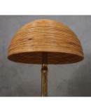 MidCentury Brass and Bamboo Floor Lamp, 1990 MidCentury Brass and Bamboo Floor Lamp, 1990