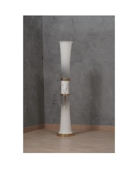PI 162 Lampada da terra bianca in vetro di Murano e marmo di Carrara, 1970