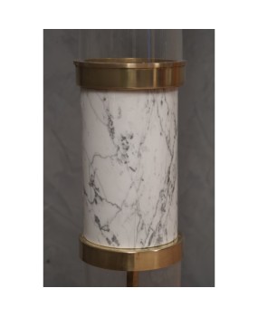 PI 162 Lampada da terra bianca in vetro di Murano e marmo di Carrara, 1970