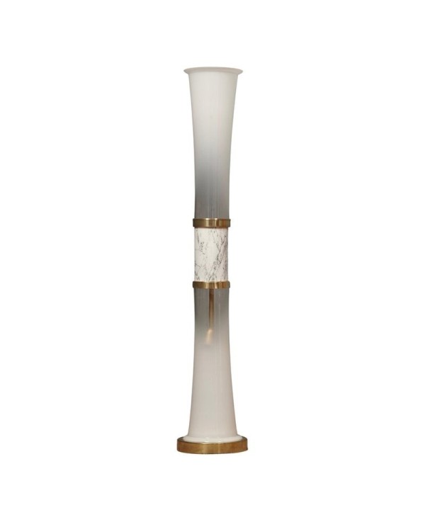 Murano Glass and Carrara Marble White Floor Lamp, 1970 Murano Glass and Carrara Marble White Floor Lamp, 1970