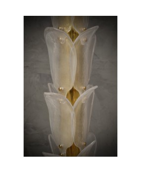PI 159 Lampada da terra MidCentury in vetro di Murano e ottone, 1980