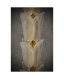 Murano MidCentury Glass and Brass Floor Lamp, 1980 Murano MidCentury Glass and Brass Floor Lamp, 1980