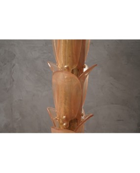 Murano MidCentury Glass and Brass Floor Lamp, 1980