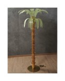 Murano MidCentury Glass and Brass Floor Lamp, 1980 Murano MidCentury Glass and Brass Floor Lamp, 1980
