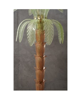 Murano MidCentury Glass and Brass Floor Lamp, 1980