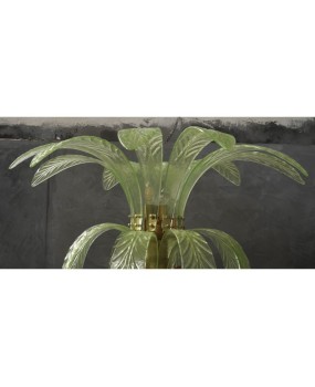 Murano MidCentury Glass and Brass Floor Lamp, 1980