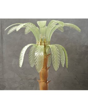 Murano MidCentury Glass and Brass Floor Lamp, 1980