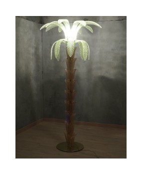 PI 158 Lampada da terra MidCentury in vetro di Murano e ottone, 1980