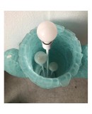 Murano Cactus Art glass Round Water Green Color Floor Lamp, 1970