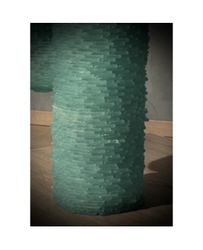 PI 55 Piantana in Vetro di Murano Cactus Art di Colore Verde Acqua, 1970