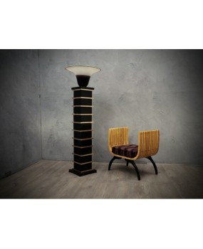 PI 53 Lampada da terra firmata Barbini in vetro di Murano e ottone, 1950