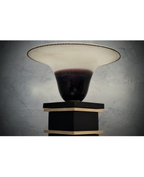 PI 53 Lampada da terra firmata Barbini in vetro di Murano e ottone, 1950