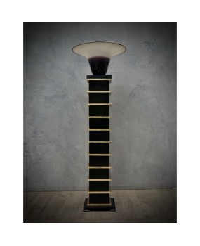 PI 53 Lampada da terra firmata Barbini in vetro di Murano e ottone, 1950