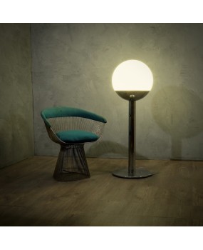 PI 52 Pia Guidetti Crippa per Luci Glass Lampada da terra cromata italiana, 1970
