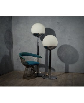 Pia Guidetti Crippa for Luci Glass and Chrome Italian Floor Lamp, 1970