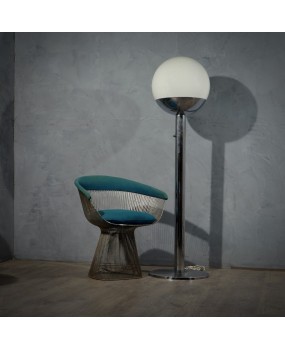 Pia Guidetti Crippa for Luci Glass and Chrome Italian Floor Lamp, 1970