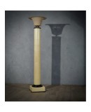 Murano Glass Brass and Goatskin Italian Art Deco Floor Lamp, 1940