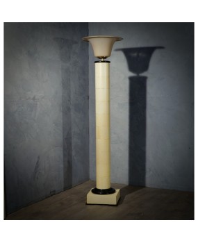 PI 50 Piantana Art Déco in vetro di Murano ottone e pergamena Italia, 1940