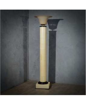 PI 50 Piantana Art Déco in vetro di Murano ottone e pergamena Italia, 1940