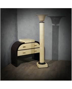 PI 50 Piantana Art Déco in vetro di Murano ottone e pergamena Italia, 1940