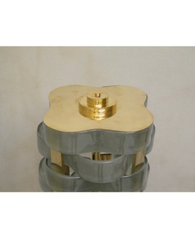PI 48 Coppia di piantane in vetro e ottone