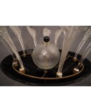 Murano Midcentury Black Glass Floor Lamp, 1940