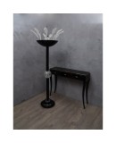 Murano Midcentury Black Glass Floor Lamp, 1940