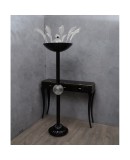 Murano Midcentury Black Glass Floor Lamp, 1940