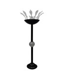 Murano Midcentury Black Glass Floor Lamp, 1940