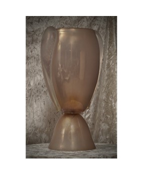LT 154 Lampada in vetro soffiato rosa di Murano di Barovier & Toso, 1980