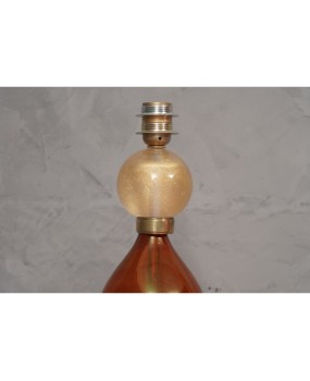 Murano Amber and Gold Blown Glass Table Lamp, 1980