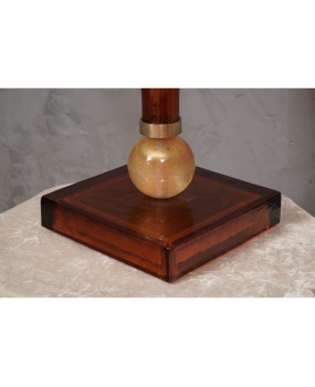 Murano Amber and Gold Blown Glass Table Lamp, 1980