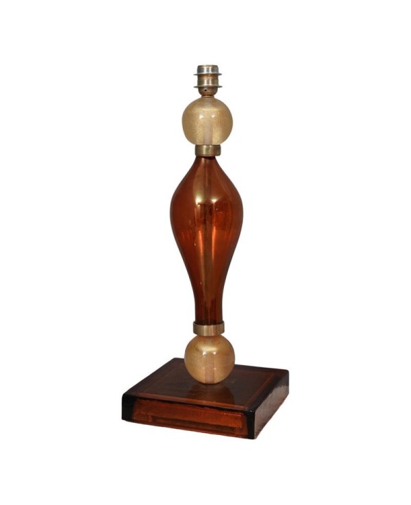 Murano Amber and Gold Blown Glass Table Lamp, 1980 Murano Amber and Gold Blown Glass Table Lamp, 1980