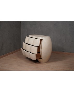 Midcentury Goatskin Wood Italian Commodes, 1980