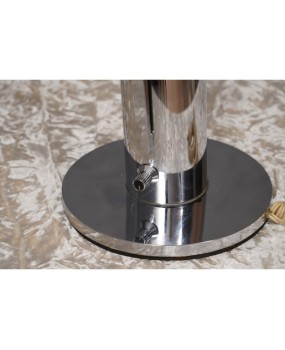 MidCentury Chrome Round Italian Manufacturing Table Lamp, 1960