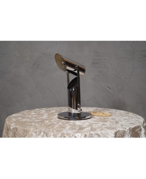 MidCentury Chrome Round Italian Manufacturing Table Lamp, 1960