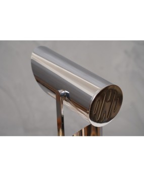 MidCentury Chrome Round Italian Manufacturing Table Lamp, 1960