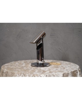 MidCentury Chrome Round Italian Manufacturing Table Lamp, 1960