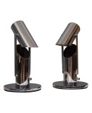 MidCentury Chrome Round Italian Manufacturing Table Lamp, 1960