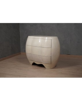 Midcentury Goatskin Wood Italian Commodes, 1980